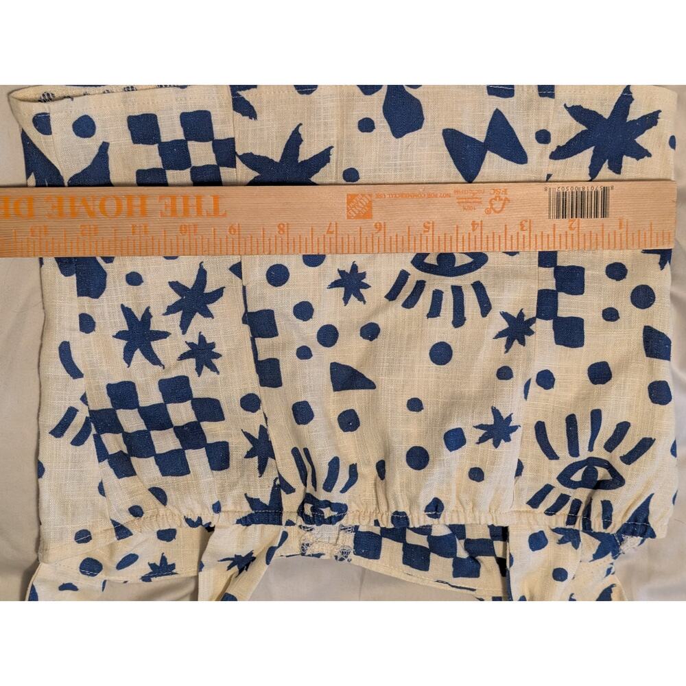 VRG GRL Salty Hair Tie Top Linen Blue Cream Print Sz 6 (Runs Small!) - Picture 6 of 9